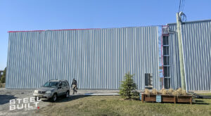 Steel building addition in Rigaud, Quebec